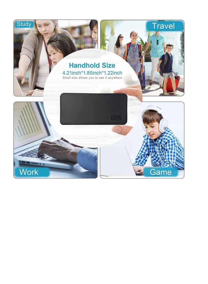 محول طاقة USB C بقدرة 65 وات متوافق مع Lenovo Think Pad Yoga HP chrome book Dell XPS ASUS Acer Huawei Xiaomi Samsung والمزيد من أجهزة النوع C PD جدار الكمبيوتر المحمول (شاحن من النوع C) - Image 4