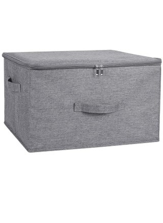 Storage Bins with Zipper Lid Storage Boxes with Handles PP Plastic Board Foldable Lidded Cotton Linen Fabric Home Cubes Baskets Closet Clothes Organizer Containers - Gray, Extra Large Size - pzsku/Z8992E93D0B54F4C60CECZ/45/1742979806/50eeb2a2-375d-4ff9-8769-58e16e4ff787
