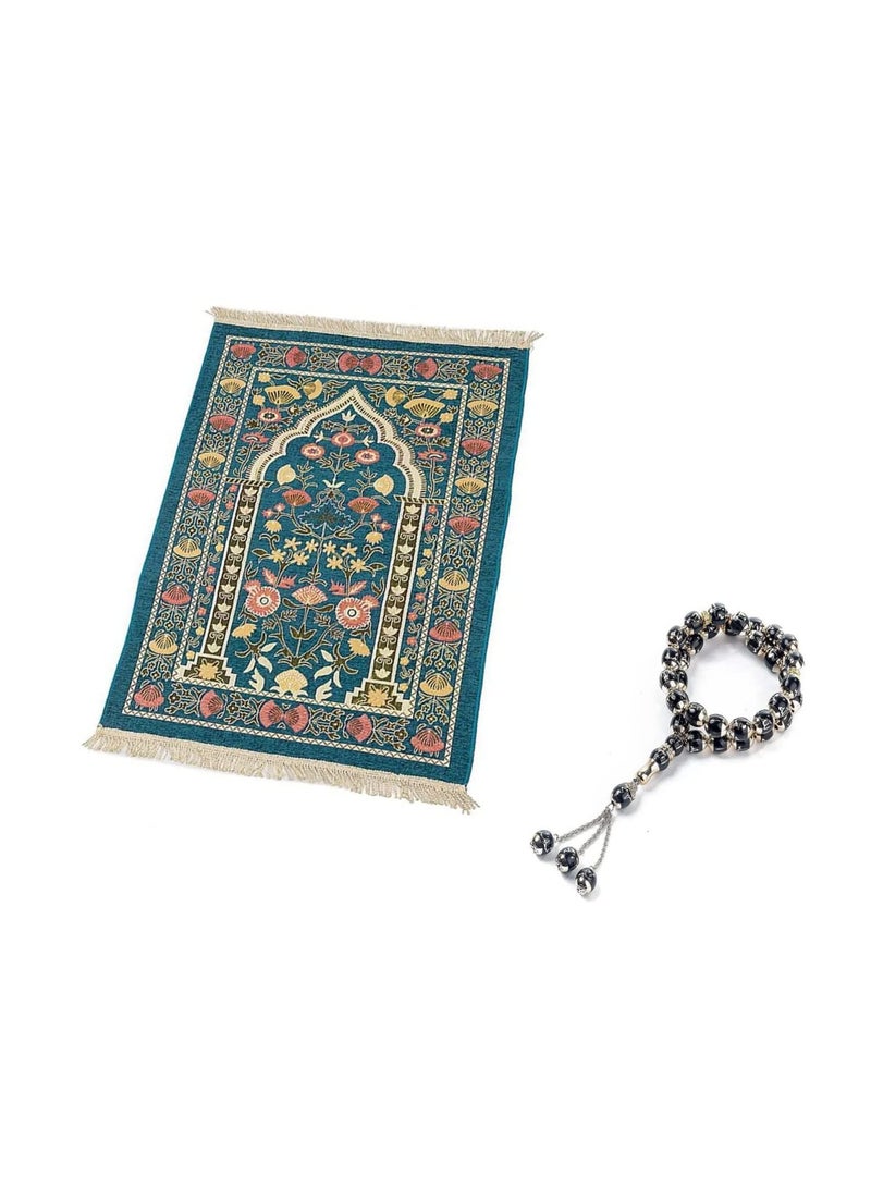 جيجيرو سجادة الصلاة الإسلامية مع خرزات الصلاة - Image 1