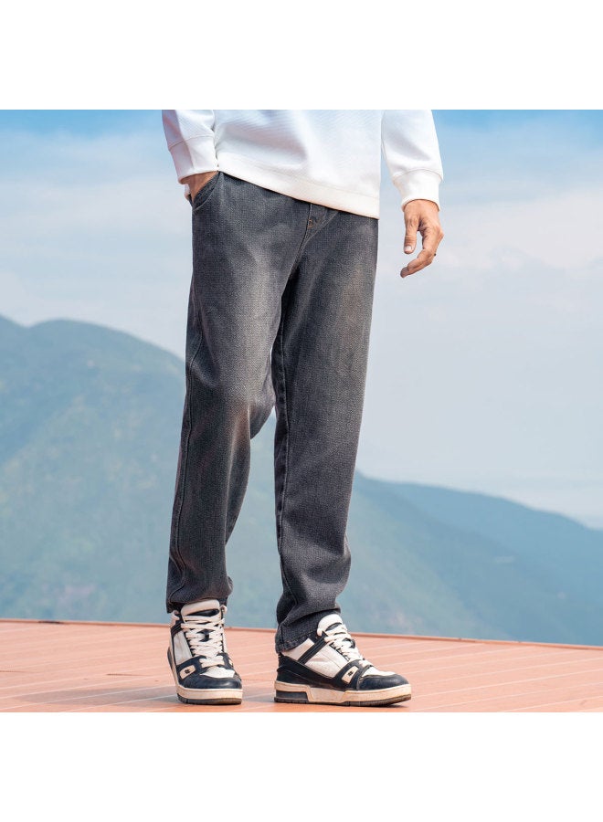 Star Print】men's Jeans 2025 Spring/fall American Straight-leg Retro Washed Denim Pants - Image 4