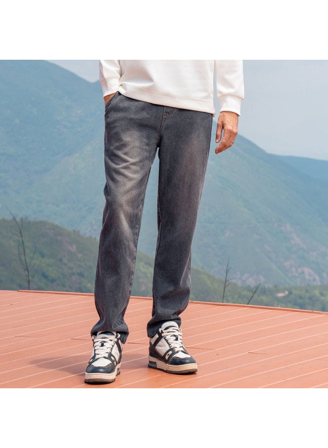 Star Print】men's Jeans 2025 Spring/fall American Straight-leg Retro Washed Denim Pants - Image 2