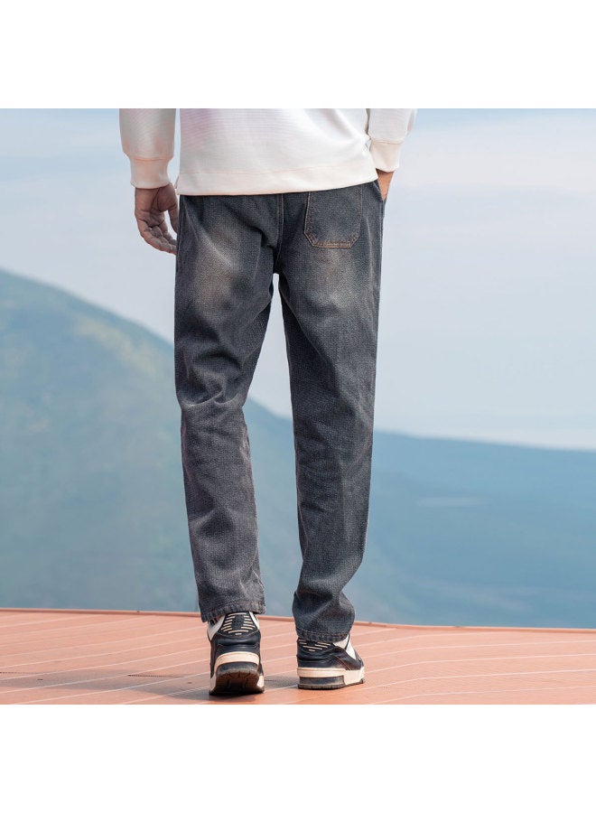 Star Print】men's Jeans 2025 Spring/fall American Straight-leg Retro Washed Denim Pants - Image 5