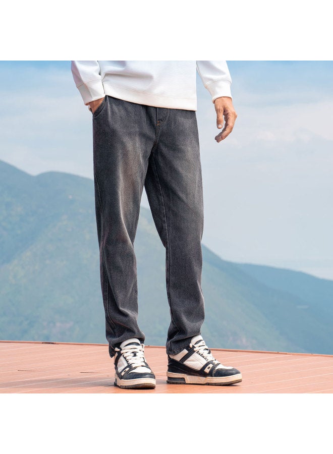 Star Print】men's Jeans 2025 Spring/fall American Straight-leg Retro Washed Denim Pants - Image 3