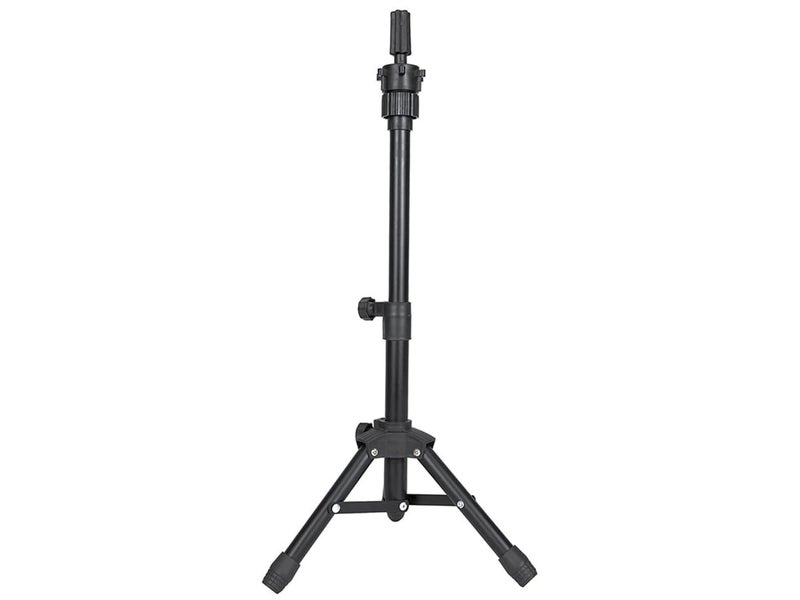 Rapidsflow Wig Tripod Stand – Sleek Black, Adjustable 38–64 cm, 360° Rotating Head, Stainless Steel Dummy Holder, Octagon Knobs, Portable Wig Stand for Salon, Home, Academy & Photography - Image 1