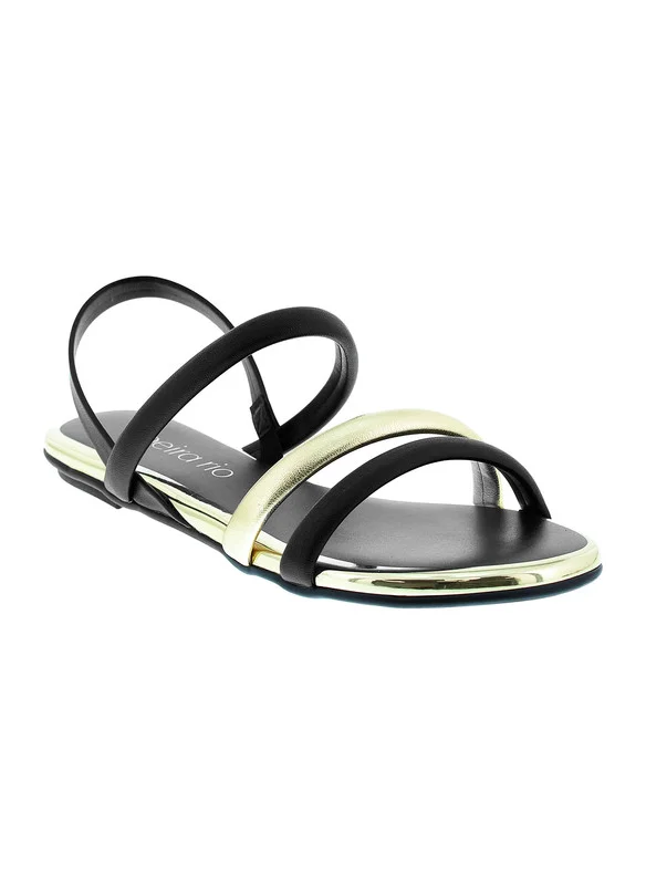 بيرا ريو Beira Rio Ladies Sandals With Back Strap Black | Made In Brazil