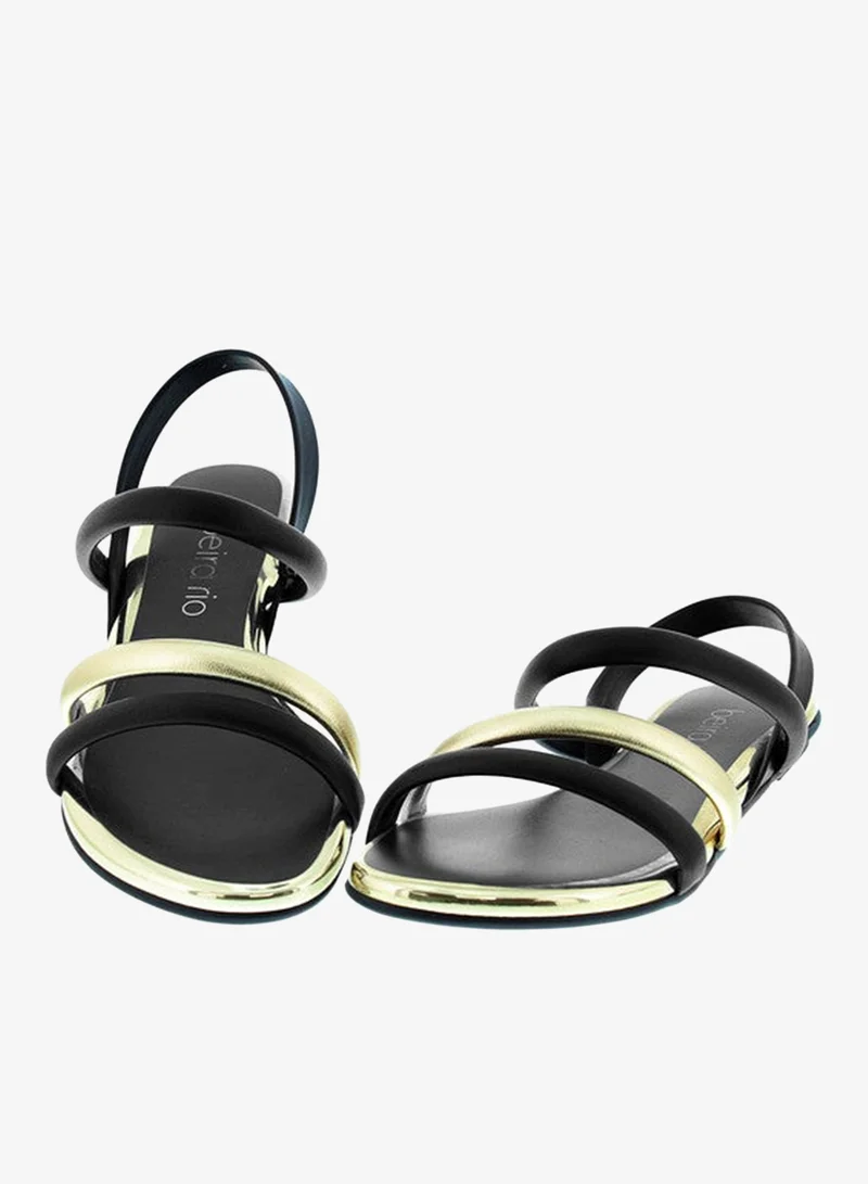 Beira Rio Black Sandals for Women with Back Strap – Stylish & Supportive sling Back Ladies Sandals for Women | Best Price UAE
