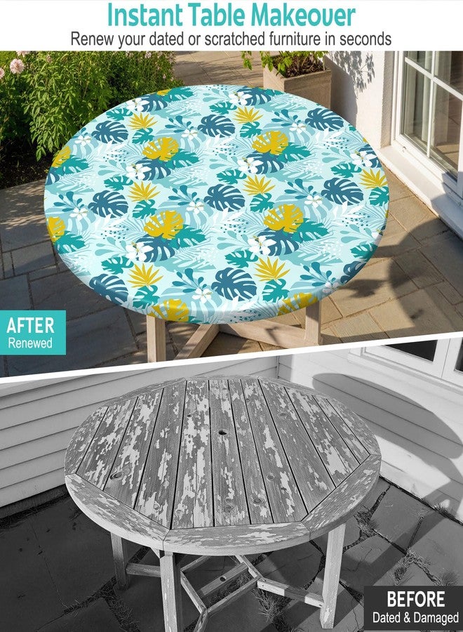 pickyNproud Round Tablecloth Waterproof Round Fitted Tablecloth with Elastic Fits 45"-56" Round Tables for Dinner, Outdoor, Picnic - Image 2