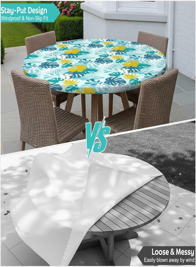 pickyNproud Round Tablecloth Waterproof Round Fitted Tablecloth with Elastic Fits 45"-56" Round Tables for Dinner, Outdoor, Picnic - Image 5