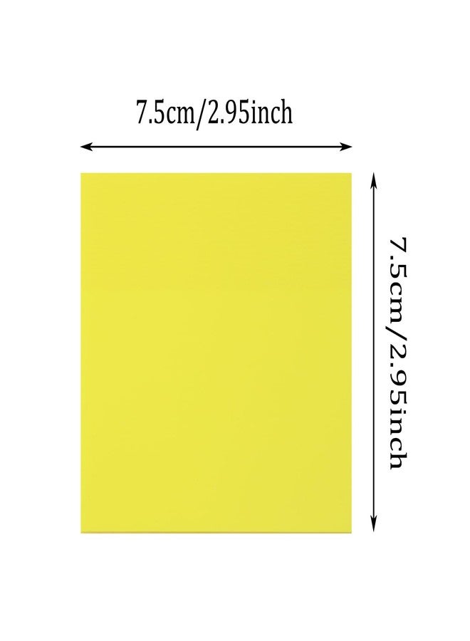 ONLYKXY 4 Pack Transparent Sticky Notes 7.6x7.6CM Self-Stick Book Tabs 200 Sheets Waterproof PET Markers Sticky Notes Pad (Yellow) - Image 2