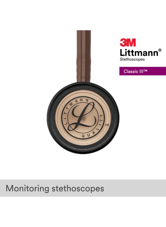ثري أم ليتمان سماعة طبية 3M™ LITTMANN® CLASSIC III™، قطعة صدر مطلية بالنحاس، أنبوب بني شوكولاتة، 27 بوصة، 5809 | للوحدة - Image 3