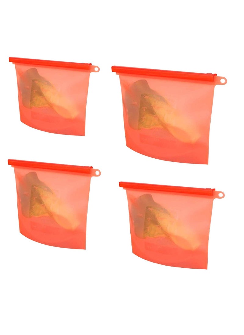 Syga SYGA 4 Piece Silicon Food Storage Bags Refrigerator & Dishwasher Safe Bags (Color May Vary)  - Image 1
