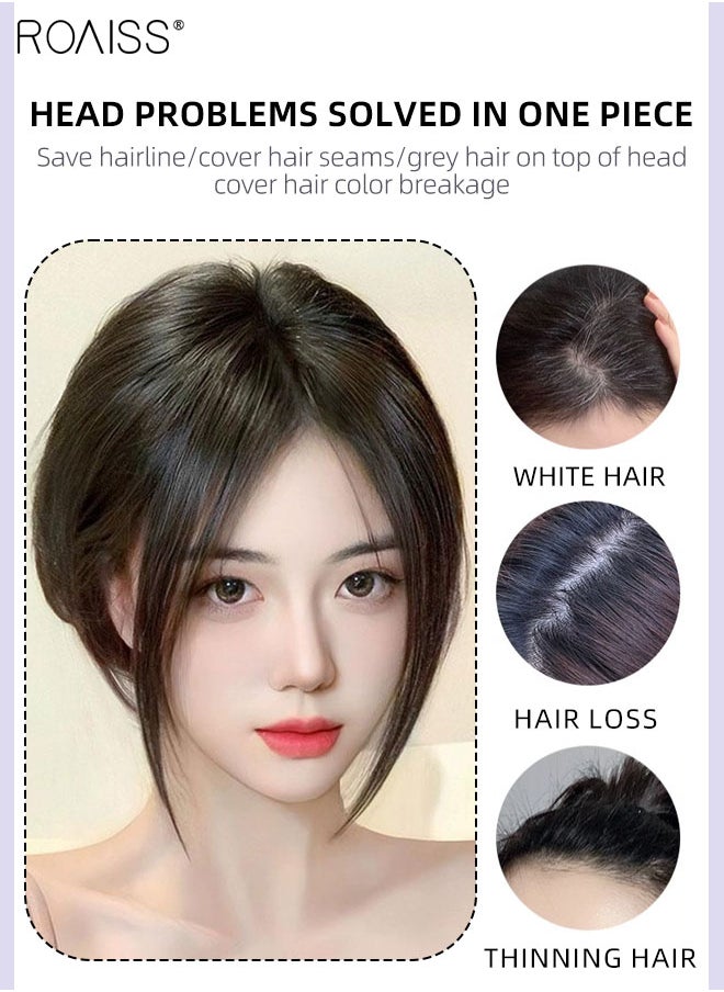 Invisible Hair Topper with Bangs for Women, Air Bangs with Clips on in French Style, Silk Inner Net Hair Pieces for Women with Thinning Hair Hair Loss Cover Gray Hair, Natural Black, 7x9cm - pzsku/Z89935A9E72623E706D2FZ/45/_/1722928903/a8f3e0b2-1da6-42a2-ba00-07371ca42226