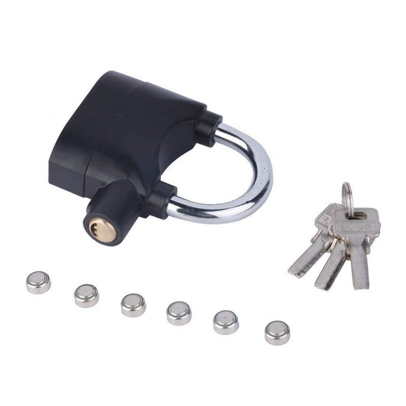 Divik DIVIK Anti Theft System with Burglar Smart Siren Motion Sensor Alarm Zinc Alloy Security Waterproof Black Anti Theft Siren 110DBA Alarm Anti potong Padlock for Universal Use 1PCS - Image 4