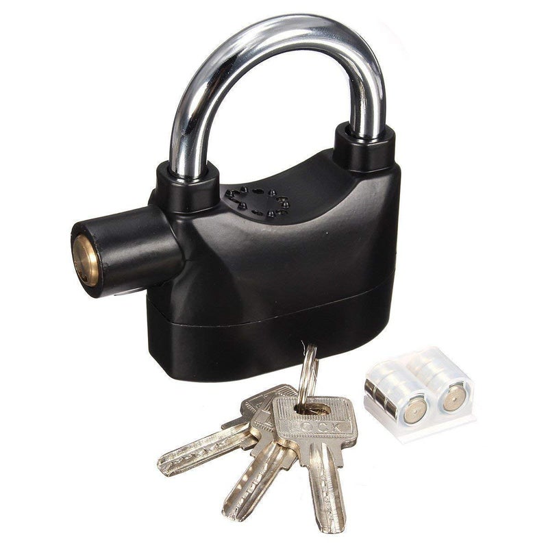 Divik DIVIK Anti Theft System with Burglar Smart Siren Motion Sensor Alarm Zinc Alloy Security Waterproof Black Anti Theft Siren 110DBA Alarm Anti potong Padlock for Universal Use 1PCS - Image 1