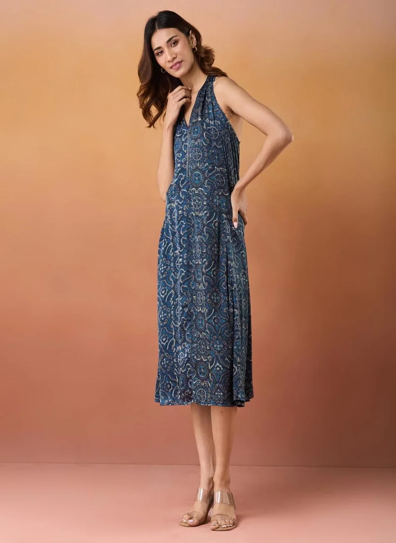 فاب انديا Halter Printed Dress