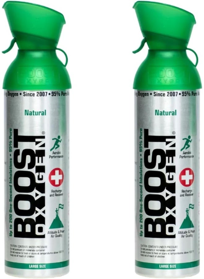 Boost Oxygen Supplement Portable Canister Of Clean Increases Endurance Recovery Mental Acuity And Performance, Pack of 2 - Image 1