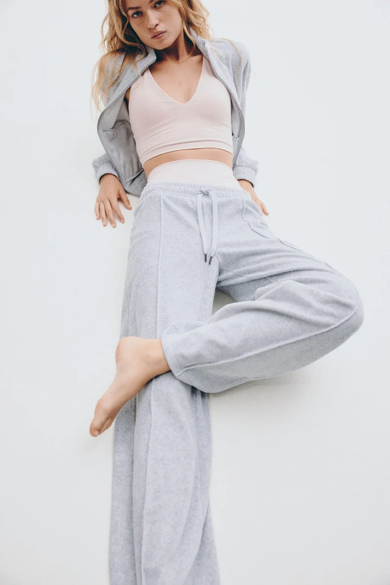 H&M Wide velour joggers