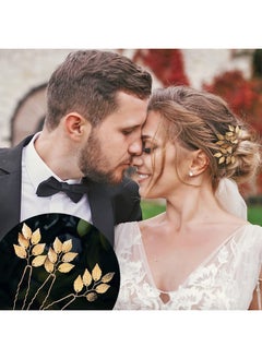 La Jolie Jasmin 6 Pieces Bridal Wedding Hair Pins Gold Leaf Crystal Pearl Hair Pins Clips Headpiece Vintage Wedding Hair Accessories Jewelry With Rhinestone For Brides Bridesmaids Flower Girls (Classic)  - Image 4