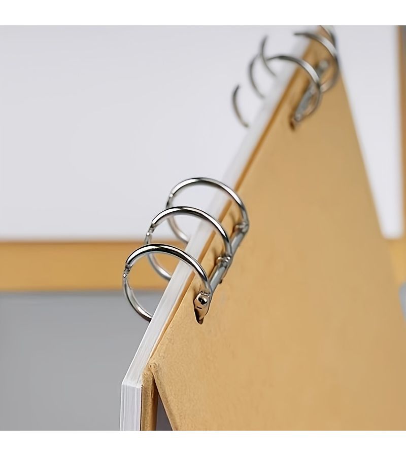 4 قطع حلقات معدنية ذهبية ثلاثية الحلقات قابلة للفتح لمفكرة مكتبية، ودفاتر سفر مخصصة، وألبومات صور، ومشاريع حرفية. - Image 5