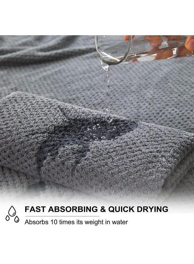 LINEAR Microfiber Bath Towel & Hand Towel Set/Microfiber Towels for Bath Large Size/Towel for Bath/Bath Towel for Men and Women/300 GSM (140 cms * 70 cms) (Grey) - Image 4