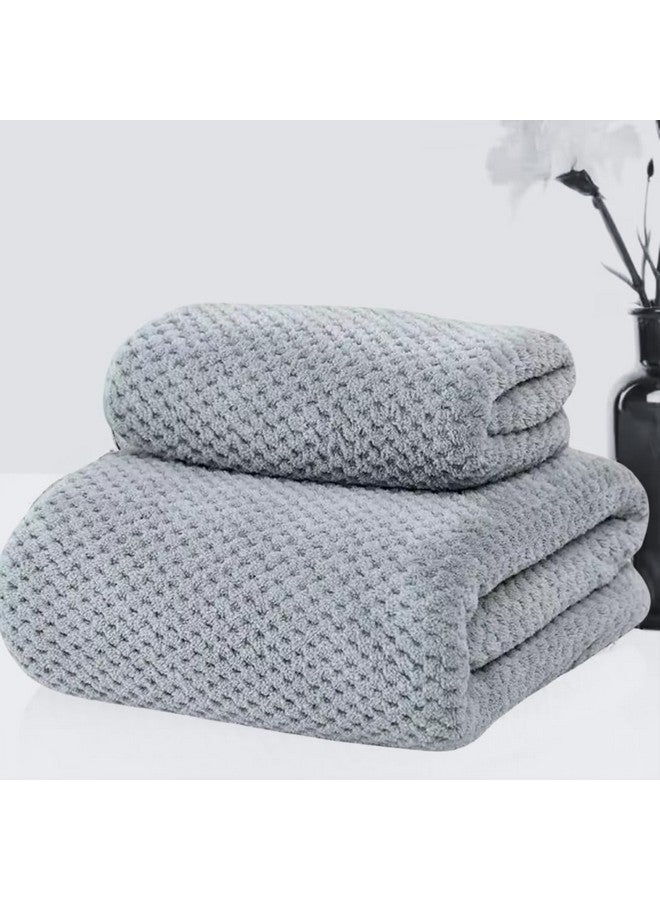 LINEAR Microfiber Bath Towel & Hand Towel Set/Microfiber Towels for Bath Large Size/Towel for Bath/Bath Towel for Men and Women/300 GSM (140 cms * 70 cms) (Grey) - Image 1