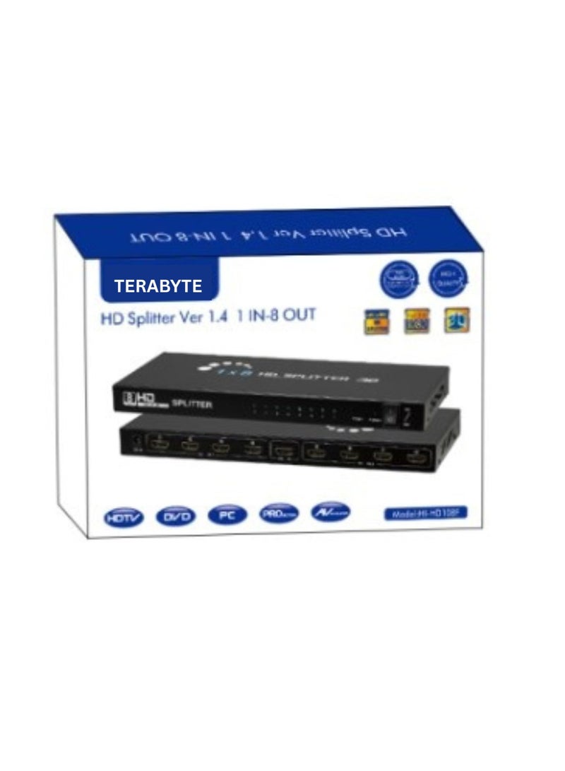 Terabyte 1x8 موزع HDMI مزود بالطاقة 8 منافذ لدقة Full HD 1080P ودعم 3D 4K - Image 2
