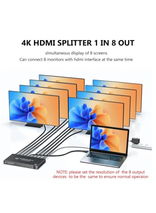 Terabyte 1x8 موزع HDMI مزود بالطاقة 8 منافذ لدقة Full HD 1080P ودعم 3D 4K - Image 5