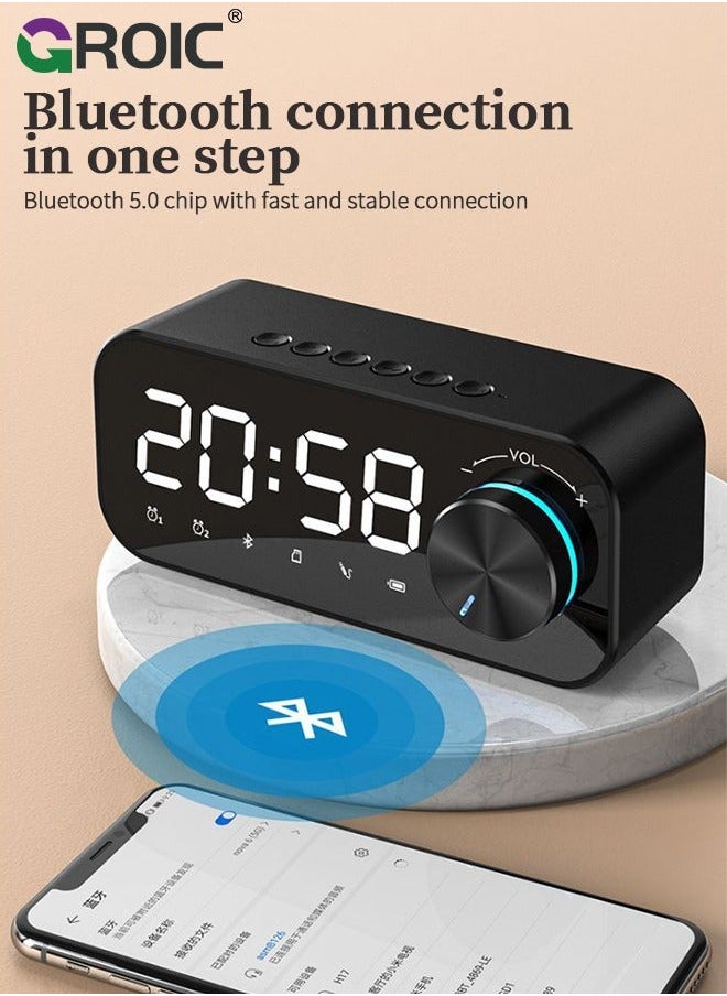 GROIC - Dual Alarm Clock Radio with Weekday/Weekend, LED Display for Bedroom, USB Charging Port, Precise Volume Control, Auto-Off Timer - Image 1