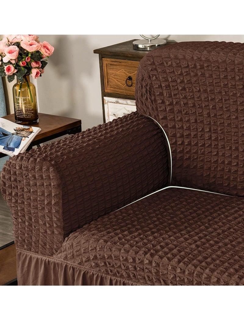 TRASSLE Sofa Cover,Universal Sofa Slipcover, Couch Cover Chair Furniture Protector Cover,Washable High Elastic Stretchable with Skirt Country Style - Image 4