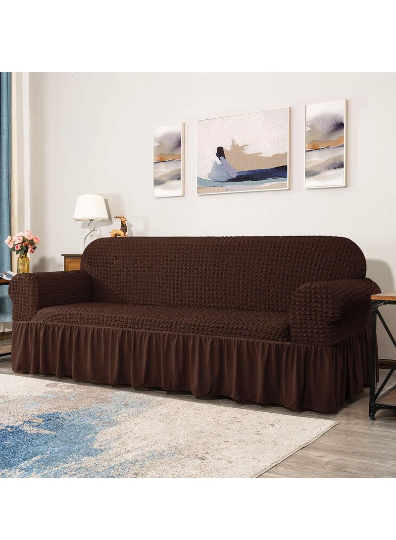 TRASSLE Sofa Cover,Universal Sofa Slipcover, Couch Cover Chair Furniture Protector Cover,Washable High Elastic Stretchable with Skirt Country Style - Image 5