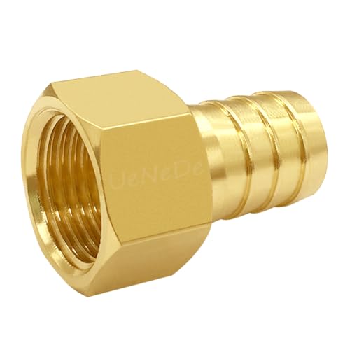 Uenede 6PCS Brass Hose Barb Fittings 1/2" NPT Female to 5/8" Barb Adapter Connector Include 6 Stainless Steel Clamps for Water/Oil/Gas - Image 5