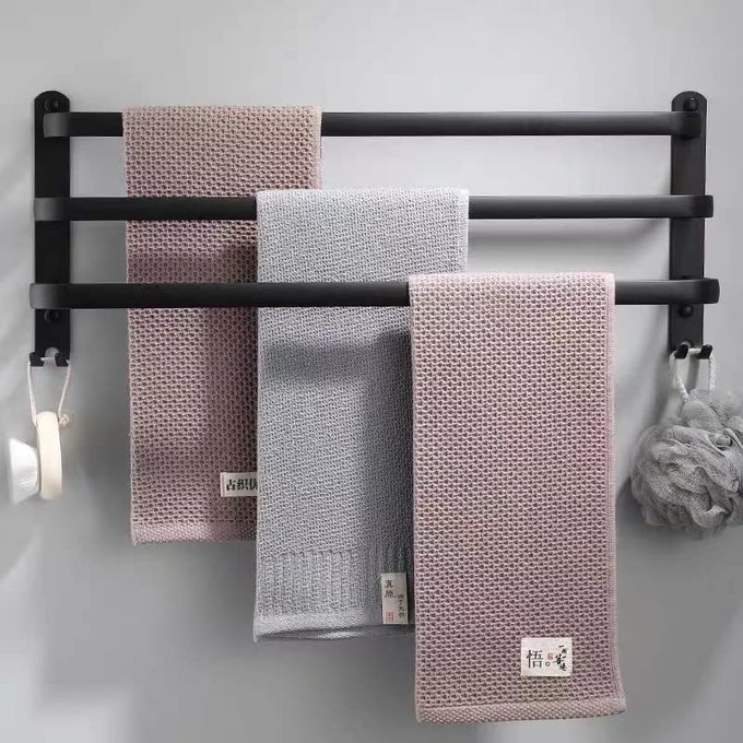 3 TIER TOWEL BAR WALL MOUNTED BATH TOWEL RACK TOWEL STORAGE SHELF FOR BATHROOM 24 INCH 60 CM TOWEL HOLDER TOWEL RAIL TOWEL HANGER