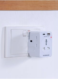 Olsenmark Olsenmark Universal Adaptor- OMES1889, ABS Housing, Copper Parts and Pin, Global Compatibility, 1 UK, 2 UK Adaptors, 2 Way USB  - Image 2
