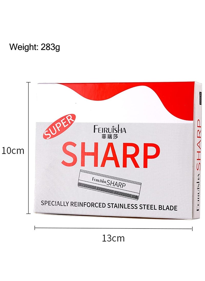 FEIRUISHA 100-Piece  Single Edge Razor Blades for Men and Women - Ideal for Eyebrow Shaping, Straight Razors, and Scrapers,Eyebrow Razor  - Image 2