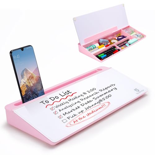 TSJ OFFICE Desktop Whiteboard Dry-Erase-Board - Computer Keyboard Stand White Board Surface Pad with Drawer, Desk Organizers with Accessories for Office, Home, School Supplies - Image 1