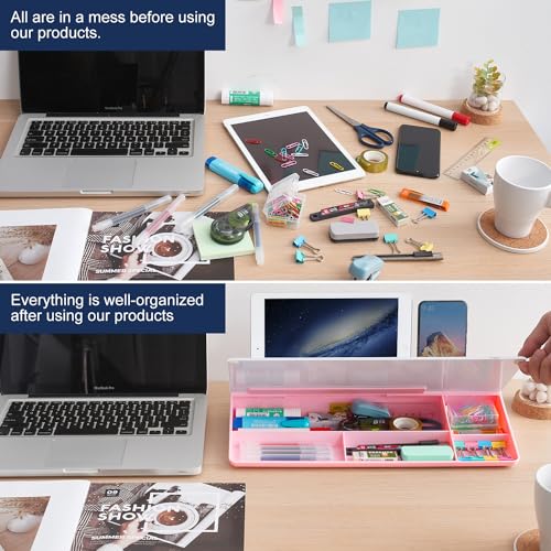 TSJ OFFICE Desktop Whiteboard Dry-Erase-Board - Computer Keyboard Stand White Board Surface Pad with Drawer, Desk Organizers with Accessories for Office, Home, School Supplies - Image 3