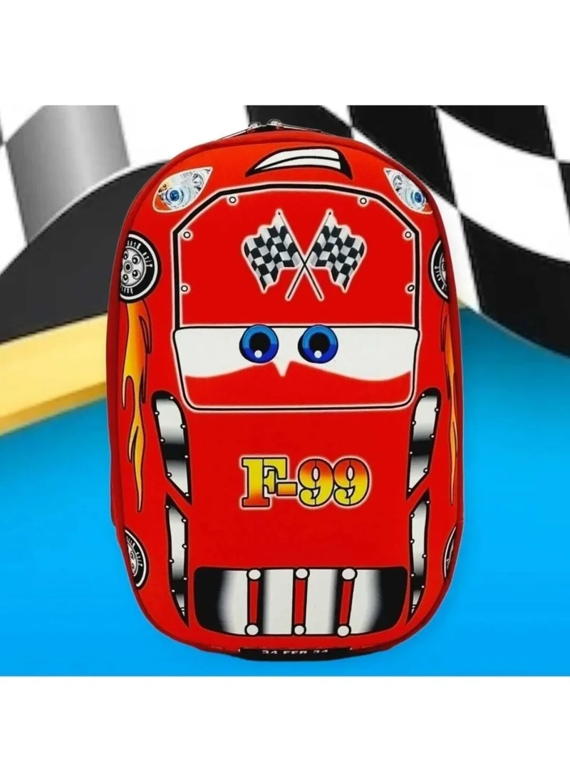 Tezzgelsin F66 Cars Red Race Car Kindergarten Nursery Eva Printing 3-6 Years Backpack School Bag