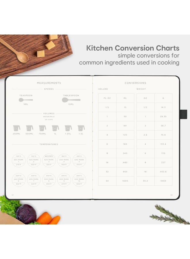 &And Per Se Empty Recipe Book to Write in Your Own Recipes, Blank Cookbook Diary for Organizing Your Recipes, Hardcover - 5.4 x 8.25 Inch (Black) - Image 5
