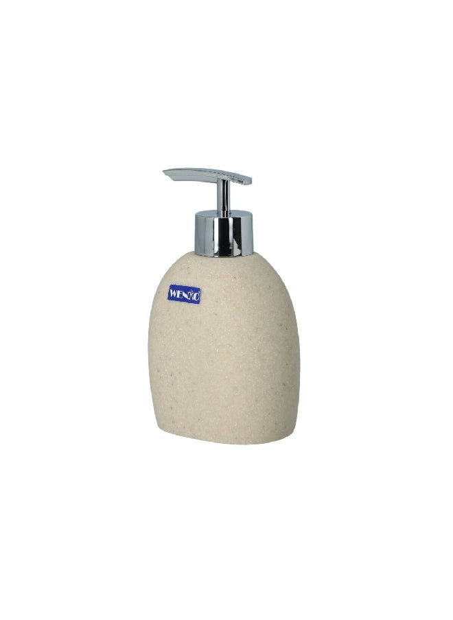 Wenko Puro High Quality Polyresin Soap Dispenser Beige and Silver 295 ml 20475100  - Image 3