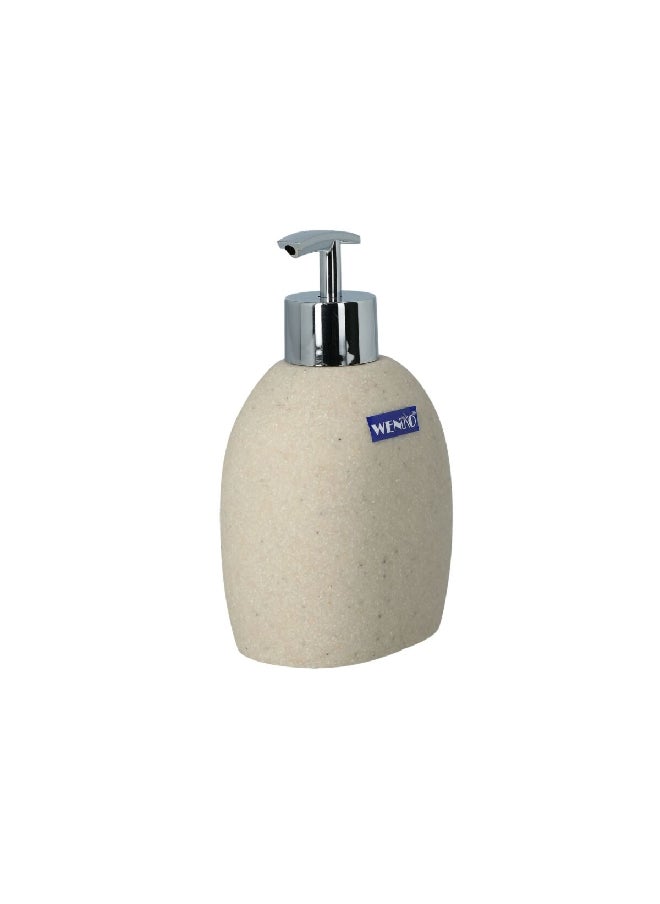 Wenko Puro High Quality Polyresin Soap Dispenser Beige and Silver 295 ml 20475100  - Image 2