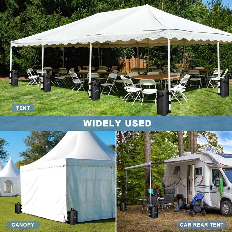 Mrsenloi Canopy Water Weights Bag Set of 4, 220 LBS Gazebos Tent Water Weights Set, 4 Leg Weights for Gazebo, Pop-Up Canopy, Canopies, Tent (Black 25L) - Image 4