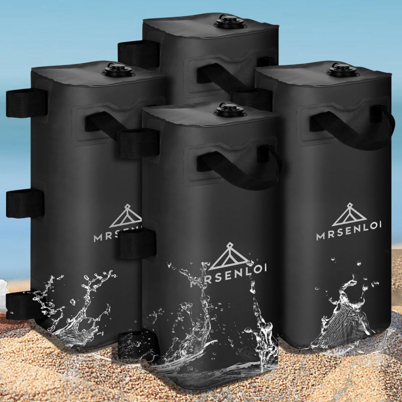Mrsenloi Canopy Water Weights Bag Set of 4, 220 LBS Gazebos Tent Water Weights Set, 4 Leg Weights for Gazebo, Pop-Up Canopy, Canopies, Tent (Black 25L) - Image 1
