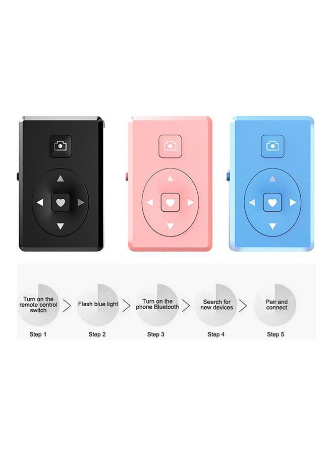 NIBEMINENT Wireless Bluetooth Selfie Camera Shutter Page Turning Remote Control for Phone Blue - Image 4