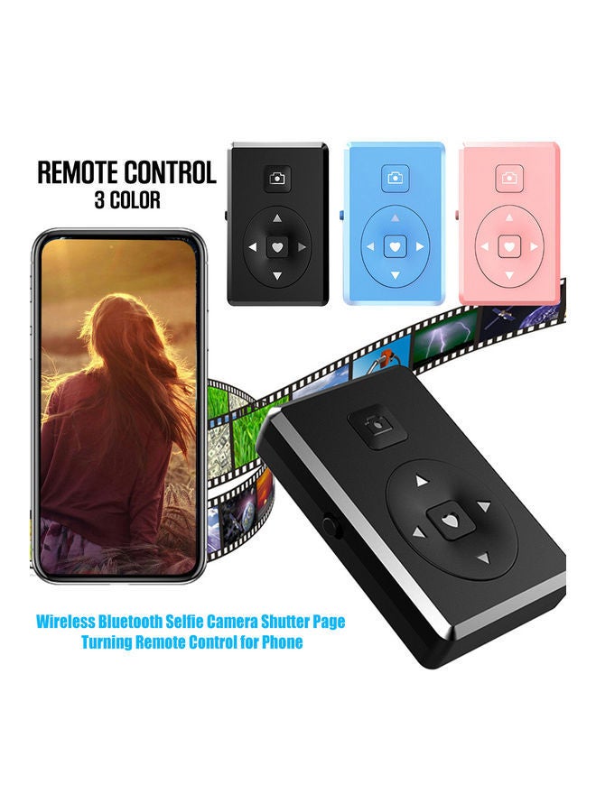 NIBEMINENT Wireless Bluetooth Selfie Camera Shutter Page Turning Remote Control for Phone Blue - Image 2