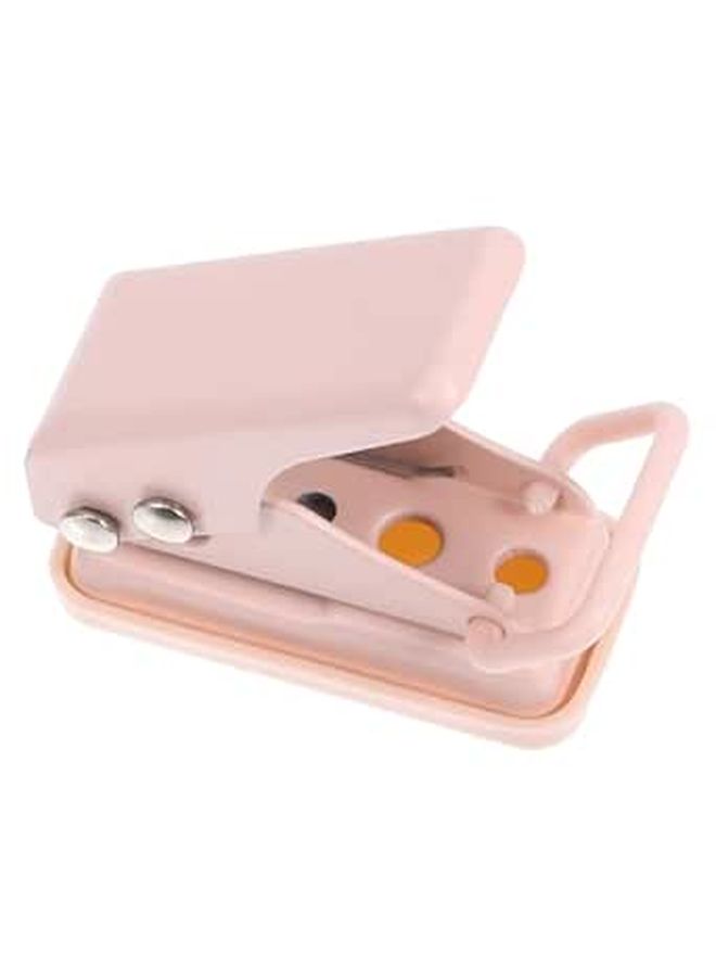 Mini Pink Single Hole Paper Punch for Scrapbooking Office DIY Binder - Image 1