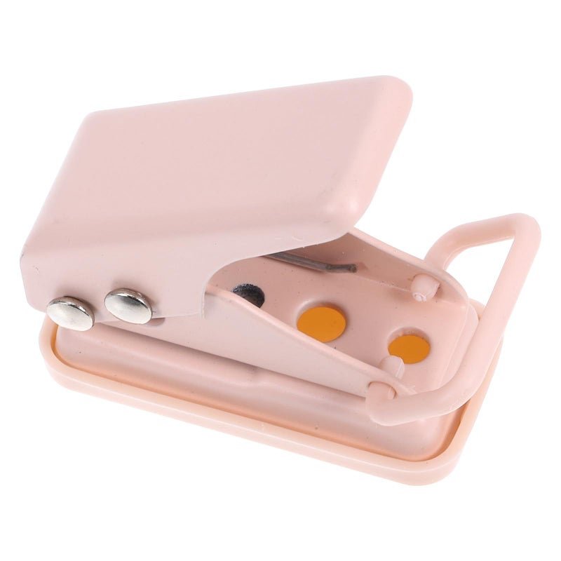 Mini Pink Single Hole Paper Punch for Scrapbooking Office DIY Binder - Image 2