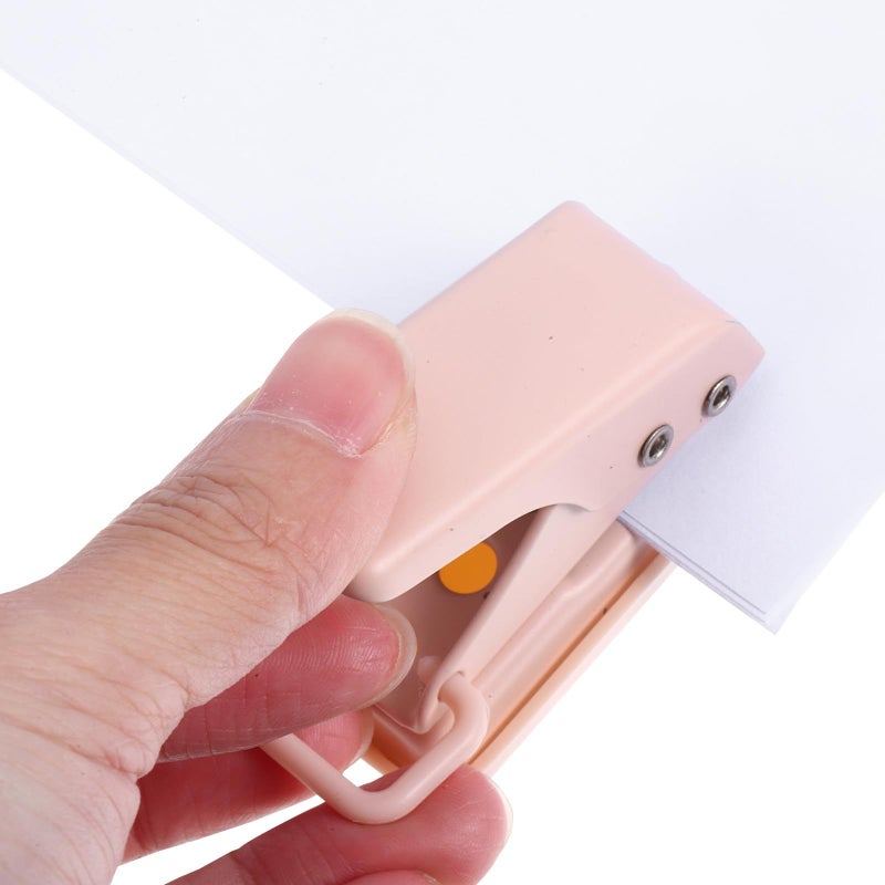 Mini Pink Single Hole Paper Punch for Scrapbooking Office DIY Binder - Image 4