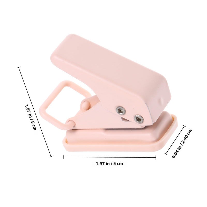 Mini Pink Single Hole Paper Punch for Scrapbooking Office DIY Binder - Image 3
