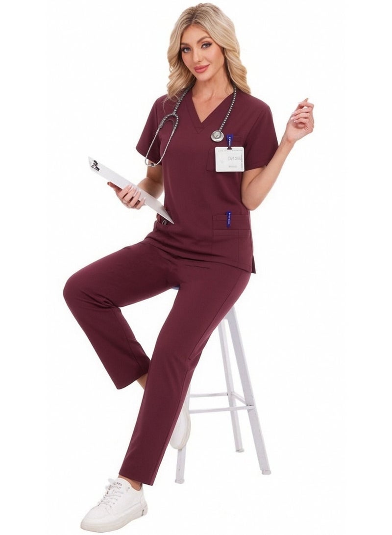 Joychic Womens Men Medical Scrubs Set Unisex Scrub Top and Scrub Pant Set Medical Uniform Scrubs Medical Uniform Set - Image 1