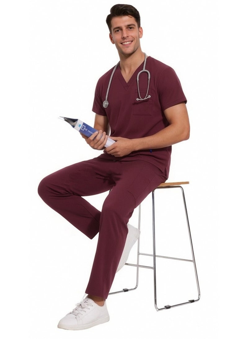 Joychic Womens Men Medical Scrubs Set Unisex Scrub Top and Scrub Pant Set Medical Uniform Scrubs Medical Uniform Set - Image 2